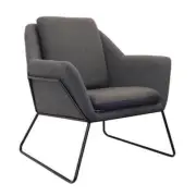 Rapidline Visitors Chair Chrome Sled Base Black Fabric Seat Charcoal Ash Cardina