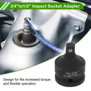 Universal 3/4"to1/2" Impact Socket Adapter 3/4" Drive CR-MO Black 1 Pcs