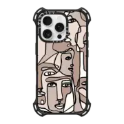 iPhone 16 Pro Bounce Case MagSafe Compatible FACE MOSAIC SKETCH 1 DARK SKIN IPHONE, ABSTRACT MINIMAL PEOPLE ILLUSTRATION By Ebi Emporium