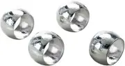 Hammered Steel Napkin Ring, Silver 4 Count (Pack of 1)