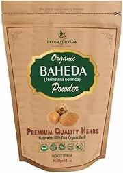Organic Baheda Powder (Terminalia bellirica) 100gm /3.53 Oz Pack By Deep Ayurveda