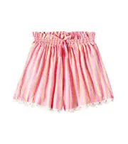 [Louise Misha] Louise Misha Clemoune striped cotton and linen shorts Y 6 pink