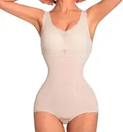 [Generic] Women's Sexy Slimming Waist Trainer Velvet Removable Chest Pad Tummy Control Body Shaper Elastic Bodysuit