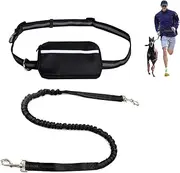 Upliftjoys Dog Leash,5.5 Ft Upliftjoys Hands Free Dog Leash with Zipper Pouch, Dual Padded Handles and Durable Retractable Dogs Leashes for Small＆Large Dogs (Black)