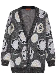Missoni Intarsia Sequin-embellished Wool-blend Cardigan - Multicoloured - 46 (UK14 / L) 46 (UK14 / L)