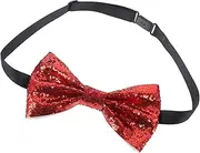 [JEWEDECO] Fabric Sequin Collar Bow Bow Tie Groom Bow Tie Red Leather Groom Bowtie