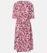 [Dries Van Noten] Dries Van Noten Printed midi dress AU 10 pink