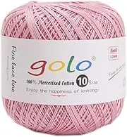 Crochet Thread Size 10 for Hand Knitting Cotton Crochet Yarn for Hand Knitting (Light Pink)