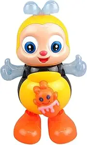 Baby Dancing Toy,Musical Bee Toys with Lights - Sensory Fun Developmental Cartoon Dancing Bee for Kids Christmas Easter Basket Filler Travel Playtime