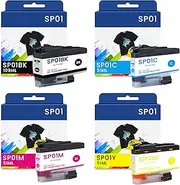 SP1 SP-1 SP01 Sublimation Ink Cartridge SP01BKS SP01CS SP01MS SP01YS Ink Cartridge Replacement for Brother Thermo Sublimation SP-1 Inkjet Printer Ink 4-Pack (Black, Cyan, Magenta, Yellow)