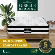 Giselle Bedding 34cm Mattress Euro Top Bed Pocket Spring Medium Firm Single