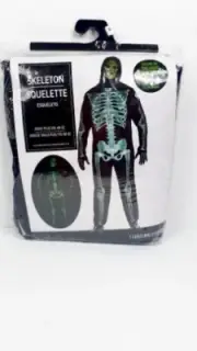 Skeleton Glow-in-the-Dark Fancy Dress Up Halloween Adult Costume Size XXL New