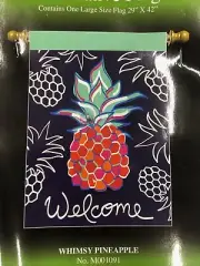 Magnolia Garden "WHIMSY PINEAPPLE" WELCOME Garden Flag