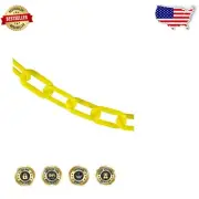 Durable Yellow Plastic Barrier Chain - 100ft Weatherproof Crowd Control Solution