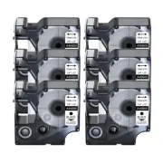 6PK For DYMO D1 45800 LabelManager 300 450D Black on Clear Label Tape 3/4"