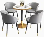 YVYKFZD Office Reception Room Club Table, Coffee Table Kitchen Dining Table Set for 4, Simple Round Conference Table, Small Conference Room Table Negotiate Table Save Space(Royal Blue)