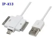 USB 2.0 Charger Sync Cable for iPad/iPhone/Samsung Galaxy Tab and Micro USB Plug