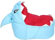 Bean Bag Chair, Portable Cute Apperance Fluffy Shark Children Toy Storage Stuffed Animal Chairs Soft Plush Organizer Sofa for Kids Adult Sit and Sleep (Azul)