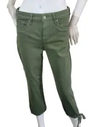 Nydj Women’s Size 6 Capris With Drawcord Hem Pants Olivine Green (36)