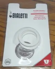 Bialetti Moka Express 1 Cup Replacement Filter Plate & 3 Rubber Ring Joints NEW