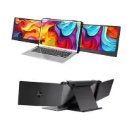 Dual Portable Monitor IPS FHD 1080P HDMI Triple Fold Screen Extender for Laptop