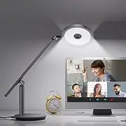 Honeywell H6 Sunturalux™ Desk Lamp, LED Desk Lamp with Eye Protection, 800LM Dimmable Table Lamp with Timer, High Reading Lamp for Circular Webcam (Black)