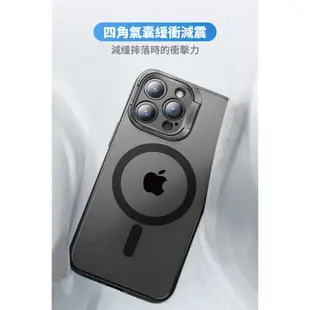 【ROCK】iPhone 15 優盾鏡頭支架磁吸保護殼 手機殼 防摔殼 磨砂殼 磁吸殼 隱形支架殼 指環支架