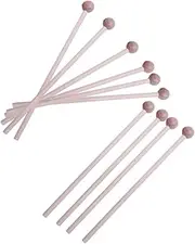 Sosoport 10Pcs Drumsticks Natural Mallets for Percussion Instruments for Xylophone Marimba and Auxiliary Instruments Develops Musical Talent and Rhythm Skills