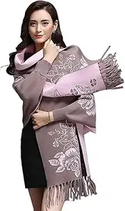 [lioliomon] Elegant Shawls and Wraps Cashmere Tassel Floral Poncho Reversible Scarf Women Knitted Sweater Top Cloak Cape Coat for Formal Evening Party Dresses