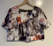Cue Floral Cropped Top Size 14