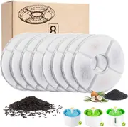 Cat Water Fountain Filters 8 Pack, Replacement Filters Carbon