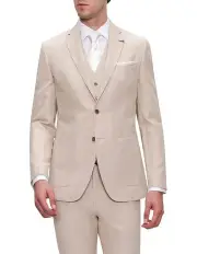 [Gibson] Slim Fit Linen Electron Jacket Cream