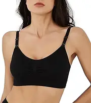 [Coobie] Women's Nursing Bra with Hooks Black One Size
