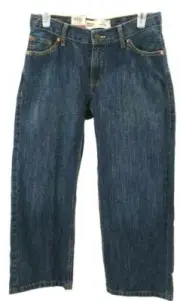 Levi's 550 Boys Jeans Blue Relaxed Straight Denim 8 Husky 28 X 23 New