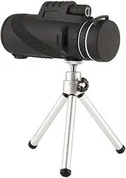 HOMOBABE 1Pc High Definition Single Tube Telescope with Tripod Phone Stand Portable Design for Bird Watching Outdoor Events Durable Construction for Extended Use Black