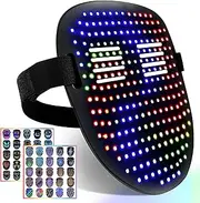 Led Mask with Gesture Sensing, USB Rechargeable LED Lighted Face Transforming Mask with Adjustable Strap, LED Glow Full Face Mask for Adult Costume Cosplay Halloween Party Masquerade