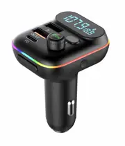 T70 seven-color atmosphere light vehicle-mounted Bluetooth MP3 FM transmitter QC3.0 quick-charge PD card inserted into USB flash disk to play songs