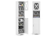Giantex Bathroom Cabinet Storage Cupboard Kitchen Pantry Cabinet Freestanding White