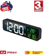 LED Digital Clock Display Desk Table Temperature Alarm Time Home Modern Clock