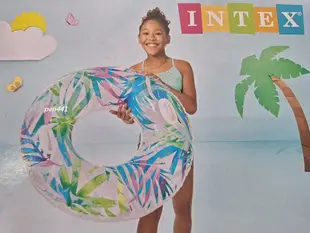 玩樂生活 美國 INTEX58263 大人小孩都可用 雙手把彩色大游泳圈 充氣游泳圈 浮排