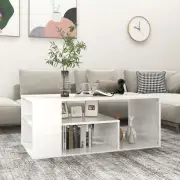 "Coffee Table High Gloss White 39.4""x19.7""x15.7"" Chipboard"