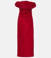 [Staud] Staud Andrea taffeta midi dress AU 10 red