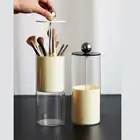 (Black Cover)Makeup Brush Holder Organizer With Lid Liftable Dustproof Makeup SL