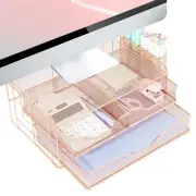 Computer Monitor Stand for Desk, Desk Organizer and Accessories with 3 Drawer...