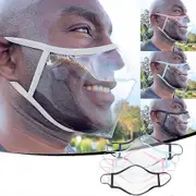Clear Face Mask Transparent Reusable Lips Reading Hearing Impaired Communities Full Face Protection Blue