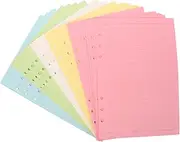 HOMSFOU 100 Sheets Loose Leaf Lined Paper Color Options Punched Binder Paper for Refillable Planners for Organizing Notes and Journals