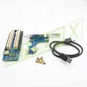 PCI-E Express X1 to Dual PCI Riser Extend Adapter Card With 2.6 FT USB 3.0 Cable