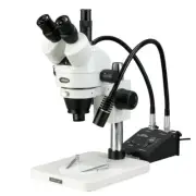 AmScope 3.5X-45X Trinocular Dissecting Zoom Stereo Microscope with Gooseneck LED