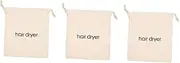 Mikinona 3pcs Large Capacity Hair Dryer Bag Drawstring Pouch for Hair Dryer Makeup Hotel Travel Bag