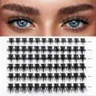 LANKIZ D Curl Lash Clusters, Sparkle DIY Individual Lash Extensions, 72Pcs DIY E